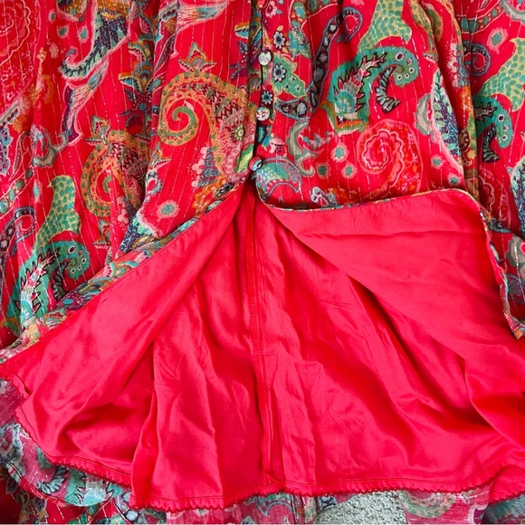 Anthropologie The Katerina
Lurex Button Front Dress in Red Paisley Size 8 - Picture 9 of 10